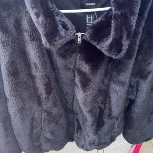black fur coat
